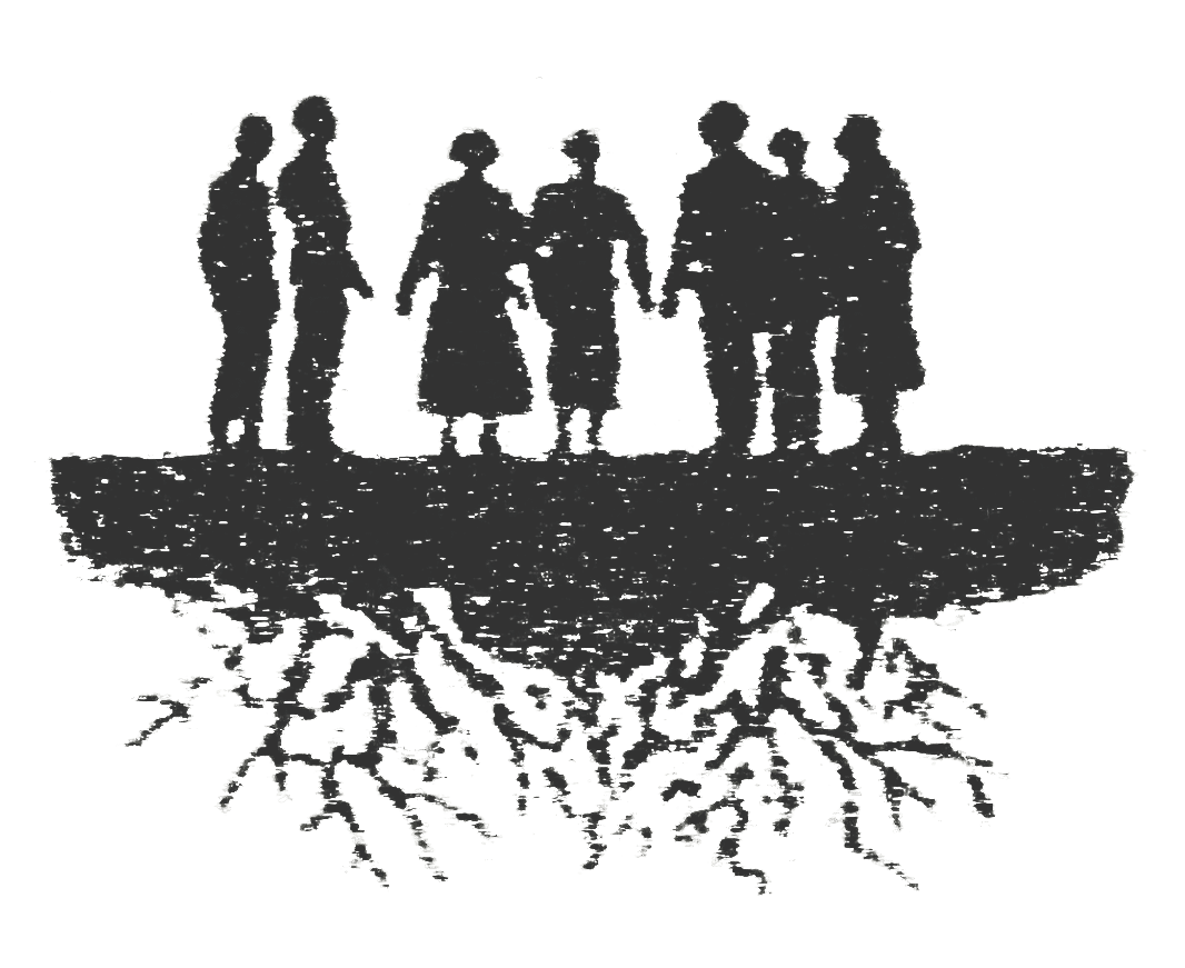 A paper cut of a group of people dancing.