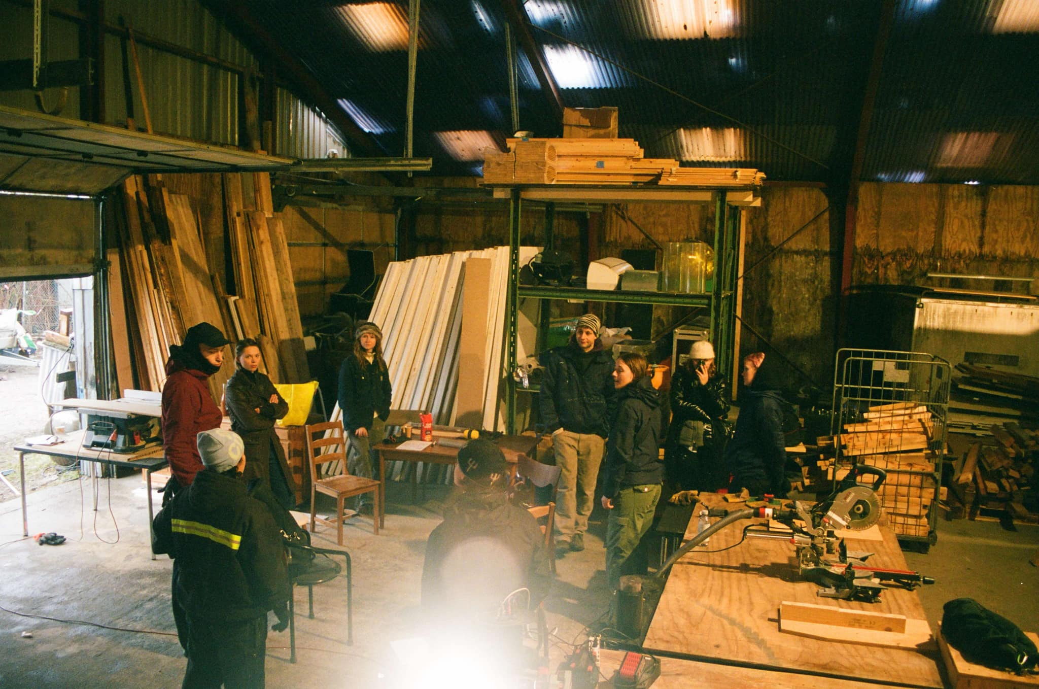 The abandoned hangar as it looked, when we found it. With naked walls and piles of furniture everywhere.